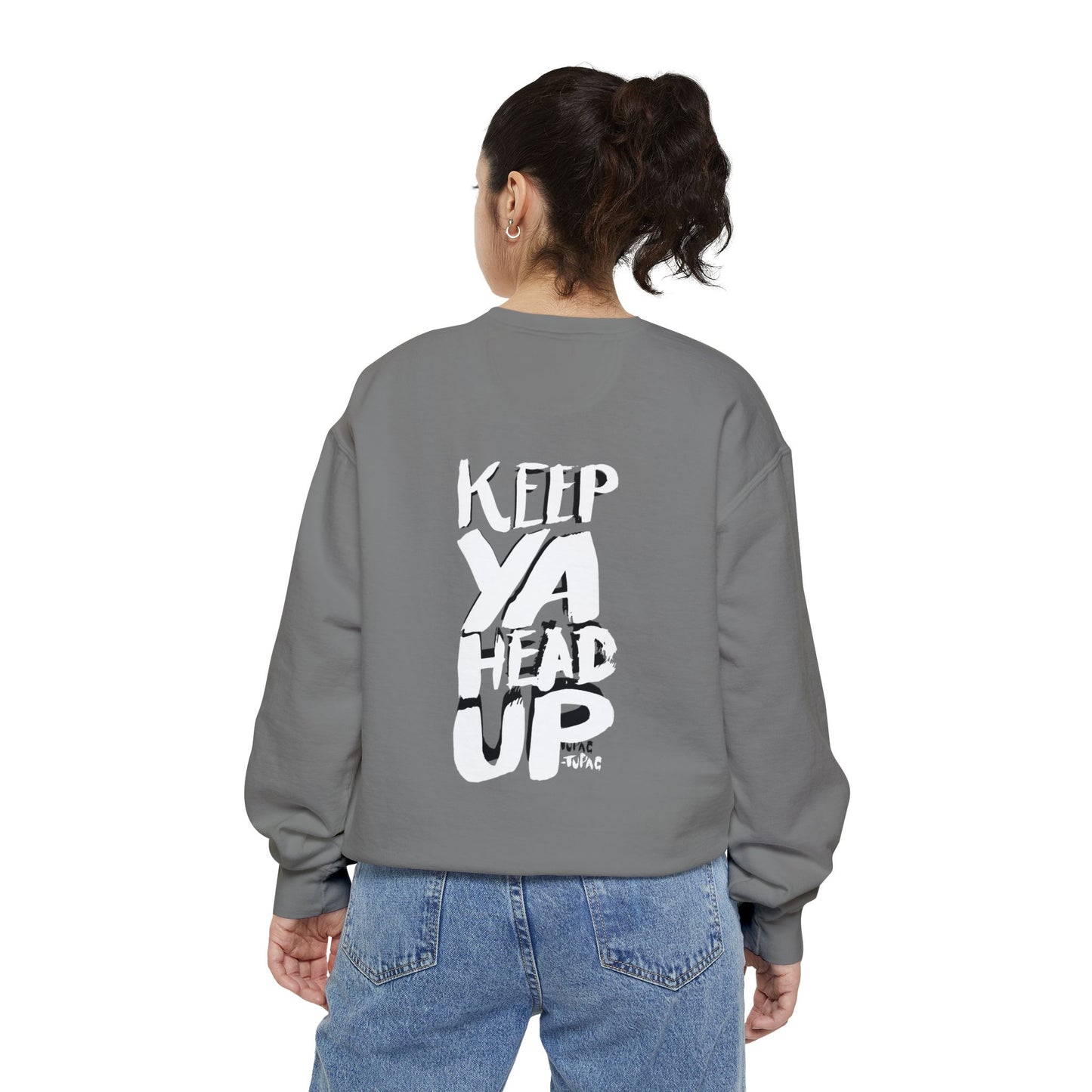 Tupac Keep Ya Head Up Unisex white Sweatshirt