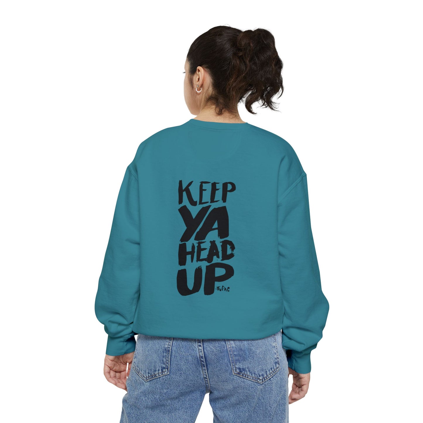 Tupac Keep Ya Head Up Unisex white Sweatshirt