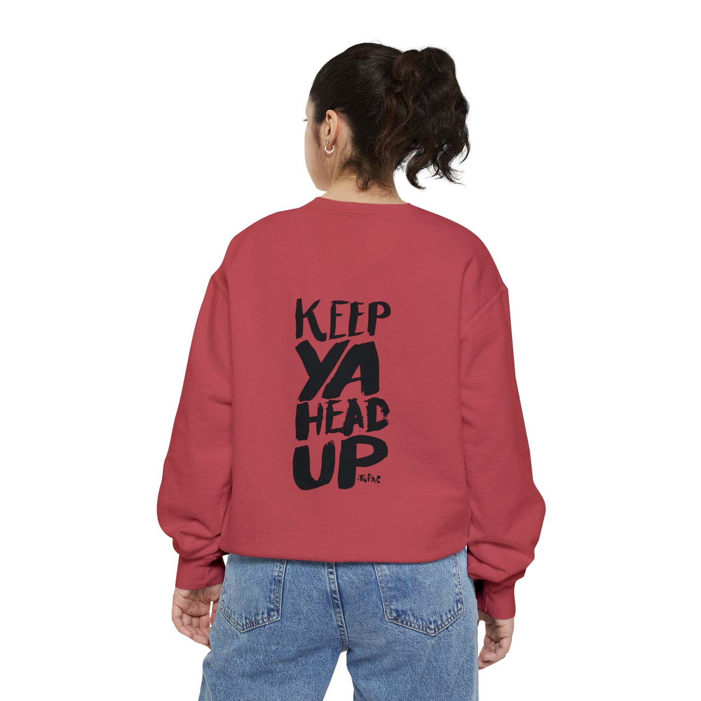 Tupac Keep Ya Head Up Unisex white Sweatshirt