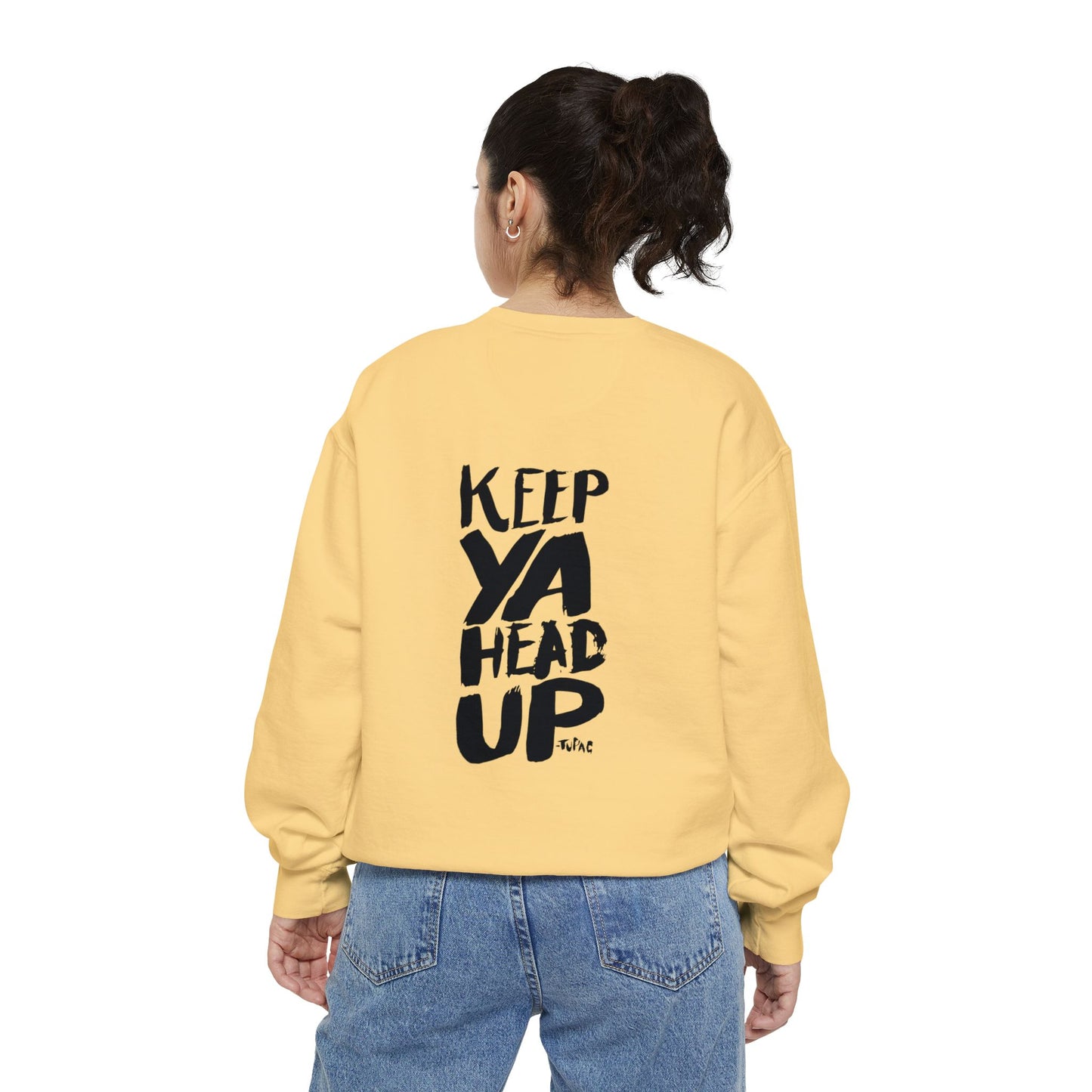 Tupac Keep Ya Head Up Unisex white Sweatshirt